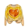thumbnail image 5 of YueHuiYing Valentine Lover's round-neck Sweatshirt for Womens Love Heart Grahic Long Sleeve Shirt Casual Valentines Gifts Pullover Tops, 5 of 9
