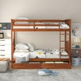 thumbnail image 2 of Harper & Bright Designs Twin Over Twin Bunk Bed with Two Storage Drawers, Solid Wood Twin Size Loft Bed with Guardrail and Removable Ladder, Can be Converted Into 2 Separate Beds, 2 of 8