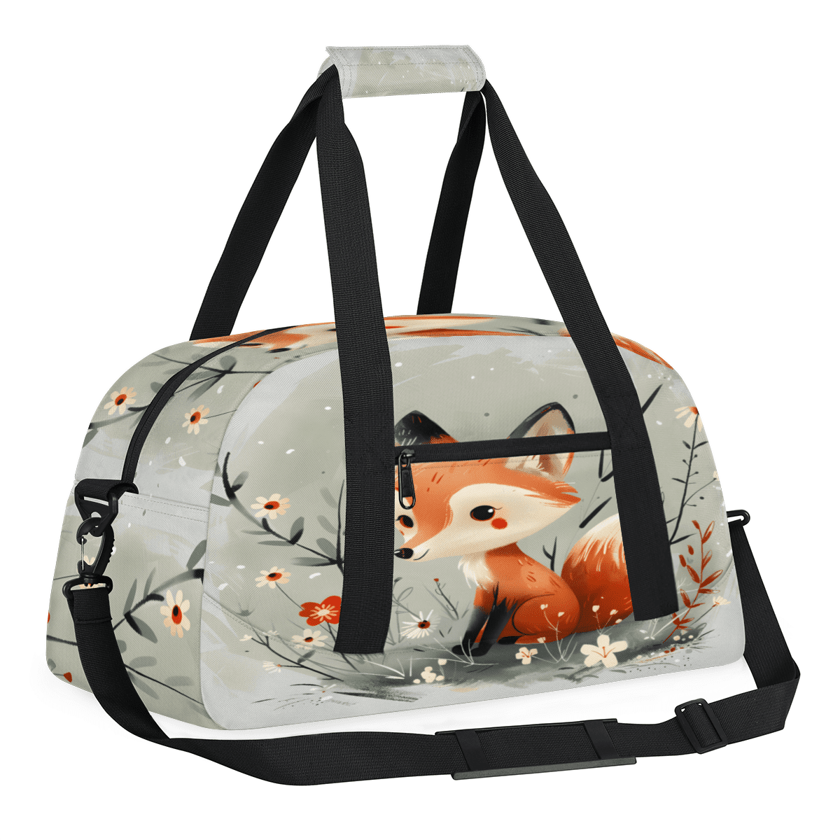 Herdesigns Fox Sports Duffle Bag for Women & Men, Animals Gym Bag Dance Bag Overnight Bag Carry On Weekender Travel Bag