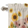 thumbnail image 4 of Kitchen Window Curtains Valance and Tier Set, Rustic Blossom Sunflower Pig Rod Pocket Tier Curtains and Valance 3 Piece Set, Spring Floral Animal on Linen Window Treatment for Bedroom Living Room, 4 of 9