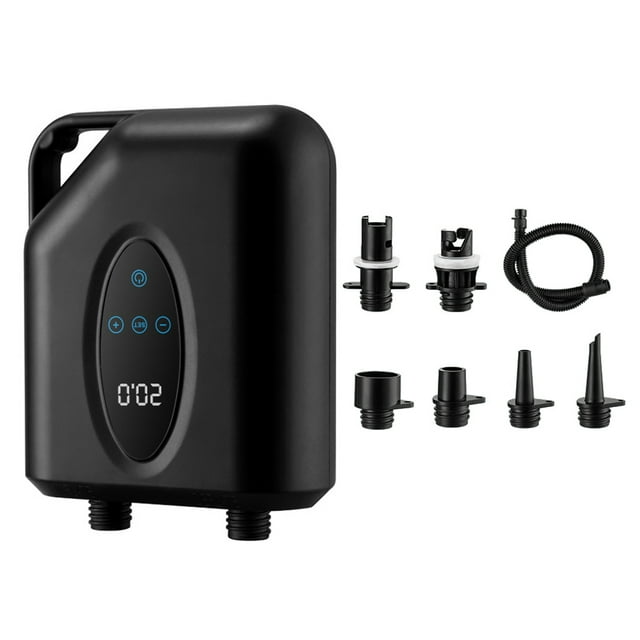 Portable Paddle Board Pump 20PSI High Pressure Electric Air Compressor Pump Inflation & Deflation Pump with 6 Nozzles for Inflatable Boat Pool Surfboard Stand- Paddle Board