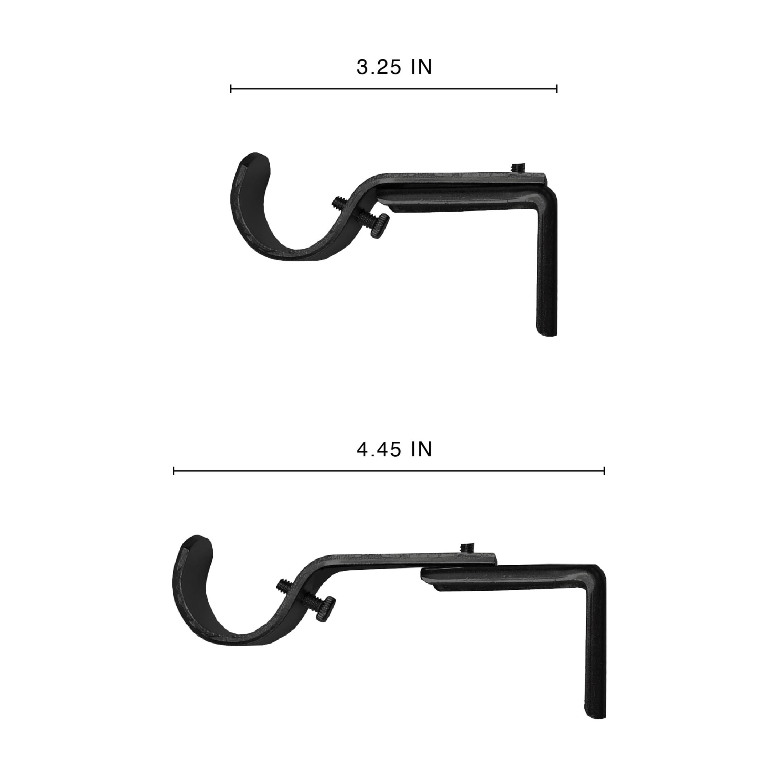Better Homes & Gardens 2 Black 3/4-1" Adjustable Curtain Rod Brackets