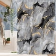 thumbnail image 3 of MIZHONA Black Gray Marble Shower Curtain Abstract Modern Fabric Bathroom Curtain set,60x72 inch, 3 of 8