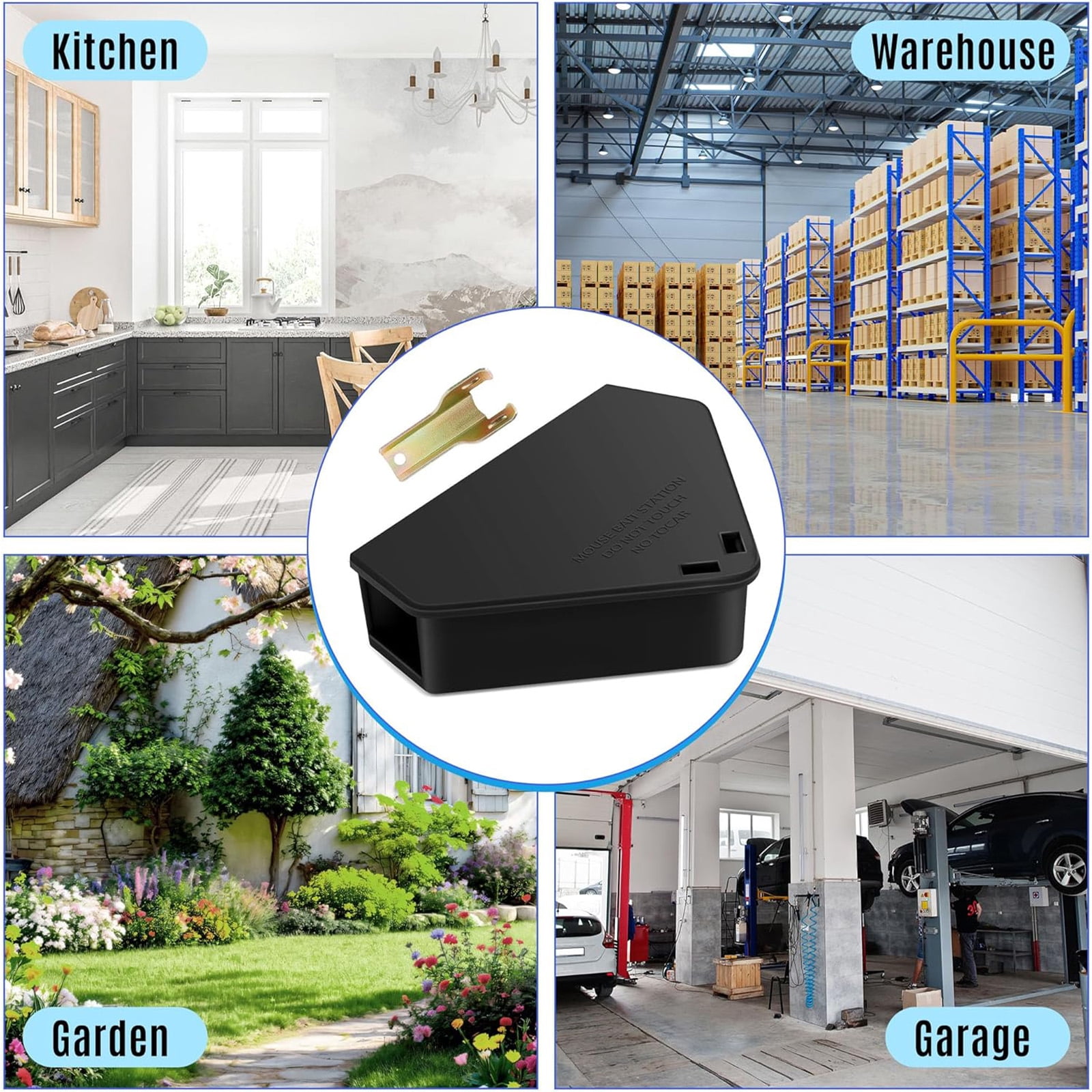 HYEASTR 24 Pack Mouse Bait Station Outdoor Indoor - Reusable Rodent Bait Station Mice Trap Small Rats Poisoning Bait Station Box, Friendly for Children & Pets, Suitable for Small Mice