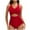 Red, variant on TTUHYWXI Womens One Piece Swimsuits Push Up Tummy Control Bathing Suit Cutout Ruched Slimming Swim Suits 2026 (Green, XXL)