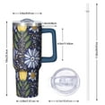 thumbnail image 2 of OBREWU Pioneer Flower Tumbler with Handle and Lid,Pioneer Flower 40oz Double Wall Vacuum Insulated Tumbler,Cups Gift for Women and Men, 2 of 7