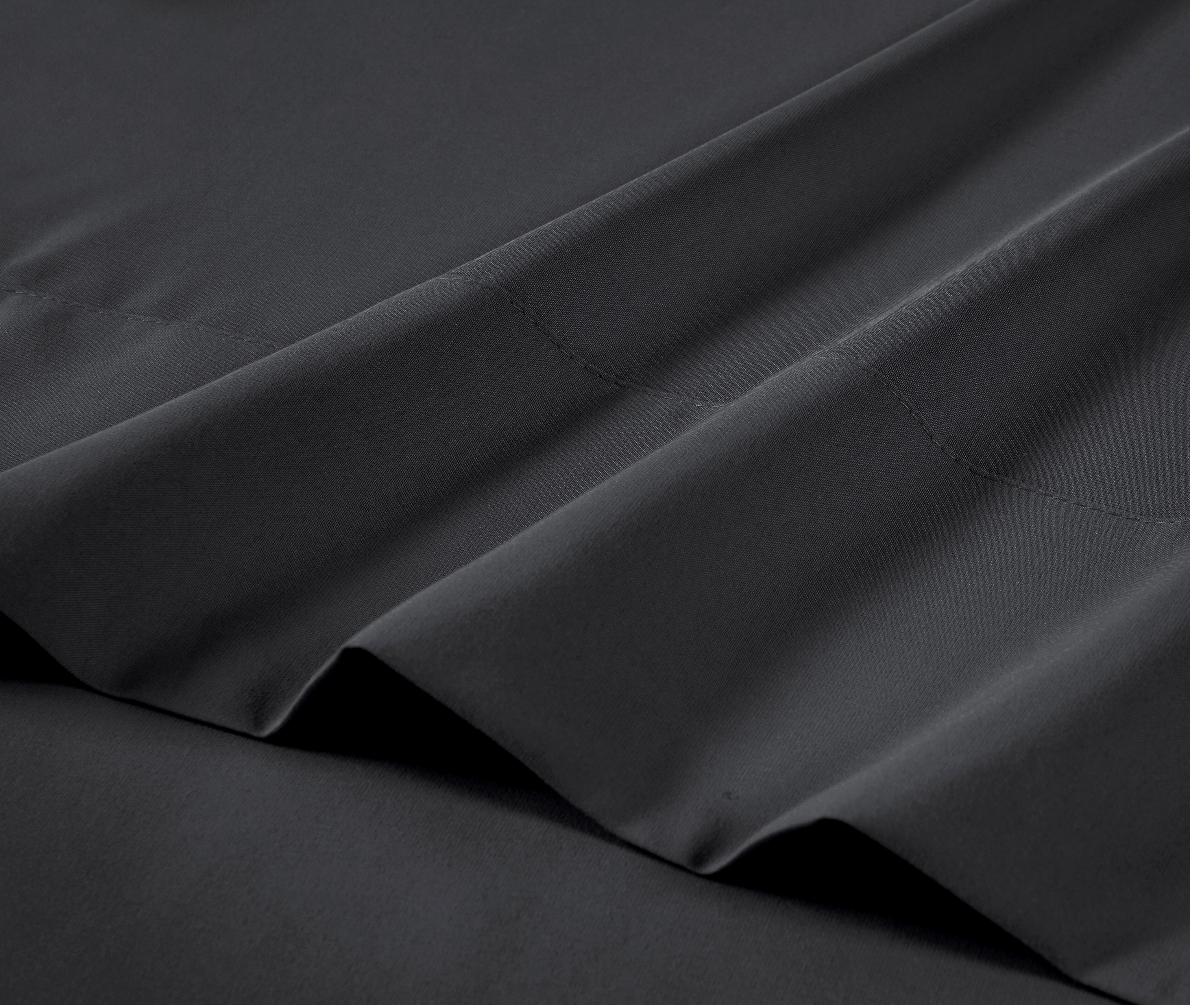 MAINSTAYS COMFORT CHILL MICROFIBER BED SHEET SET, KING, RICH BLACK, 4 PIECE