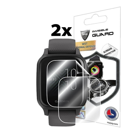 IPG for Garmin Venu Sq & Venu Sq Music Touchscreen Screen Protector (2 Units) Invisible Ultra HD Clear Film Anti Scratch Guard-Smooth/Self-Healing/Bubble -Free
