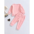 thumbnail image 4 of Bagilaanoe 2Pcs Newborn Baby Girl Boy Casual Sweatsuit Letter Print Long Sleeve Sweatshirt Pullover Tops+ Trousers 6M 12M 18M 24M Long Pants Set, 4 of 8