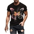 thumbnail image 1 of KIHOUT Liquidation T-Shirts à Manches Courtes en Mélange de Coton pour Hommes, Col Rond, Imprimé Graphique Mode, Hauts de Gym Athlétiques pour Hommes, 1 of 5
