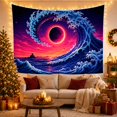 thumbnail image 3 of Ocean Waves Colossal with Wave Dynamic Motion Curling, Mystical Fantasy for Space Lovers, Galaxy Room Decor, Graduation Gift, Tapestry Wall Hanging for Bedroom and Dorm, 3 of 7