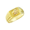 thumbnail image 5 of RYLOS Men's Ring 14K Yellow Gold Ring, 7MM Round Shape Gemstone Designer Style Rings Citrine November Birthstone Rings Gold Size 11, 5 of 8
