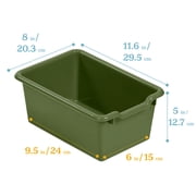 ECR4Kids Scoop Front Plastic Storage Bins, Multipurpose Organization, Earthtone, 25-Piece