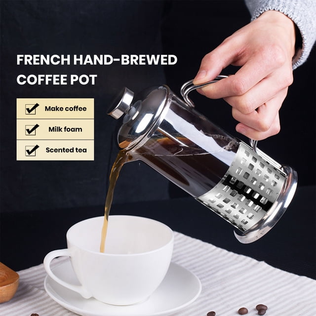350ML Coffee Maker Filter Press Pot Anti-Scald Handle Home Kitchen Use Portable 304 Stainless Steel Coffee Pot