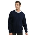 thumbnail image 2 of TOPTIE Men's Winter Sweaters Solid Color Crew Neck-Navy-L, 2 of 8