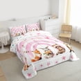 thumbnail image 3 of Homewish Kawaii Rabbit Deer Bedding Comforter Set,Wild Animal Twin Comforter Sets,Pink Cherry Blossom Bedding Set For Girls Kids,Super Cozy Room Decor Reversible,2-Piece, 3 of 8