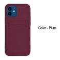 thumbnail image 2 of Silicone Card Holder Protection Case For iPhone 14 Plus in Plum, 2 of 8