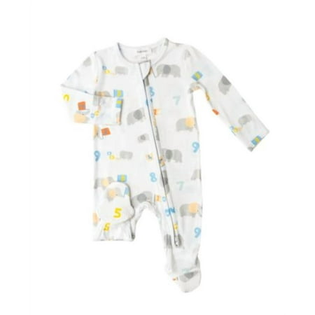 

ANGEL DEAR Boys Elephant Numbers Zip Footie