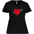 thumbnail image 3 of Inktastic Valentines Day Heart Arrow Women's Plus Size T-Shirt, 3 of 5