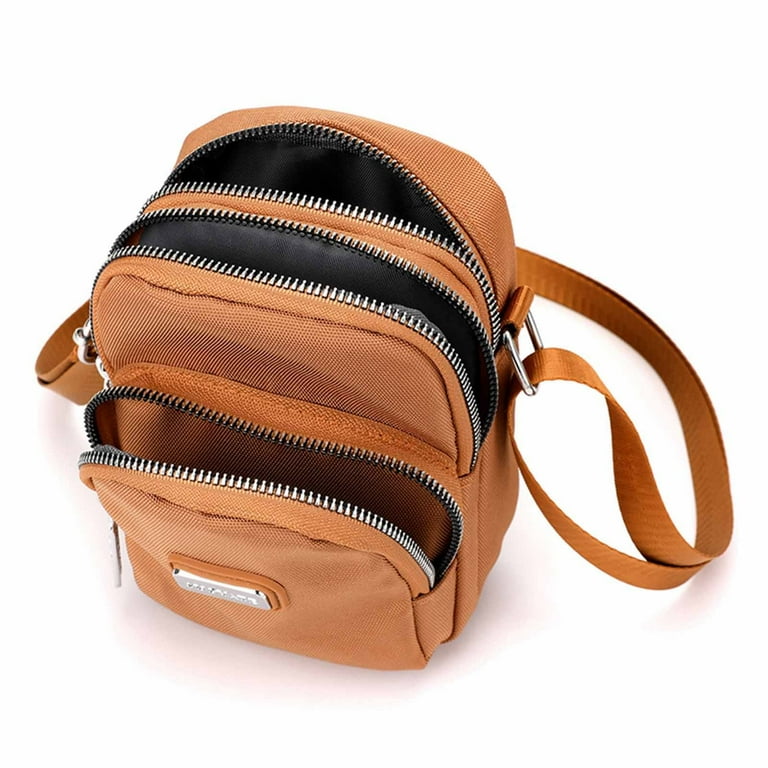 Pmuybhf Small Shoulder Bag for Men Straps for Crossbody Bags Women Gold 2024 New Solid Color Vertical Square Nylon One Shoulder Crossbody Cloth Mobile