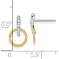 thumbnail image 4 of Gold 14K Two-tone CZ Open Circle Post Earrings - 13.5mm, 4 of 6