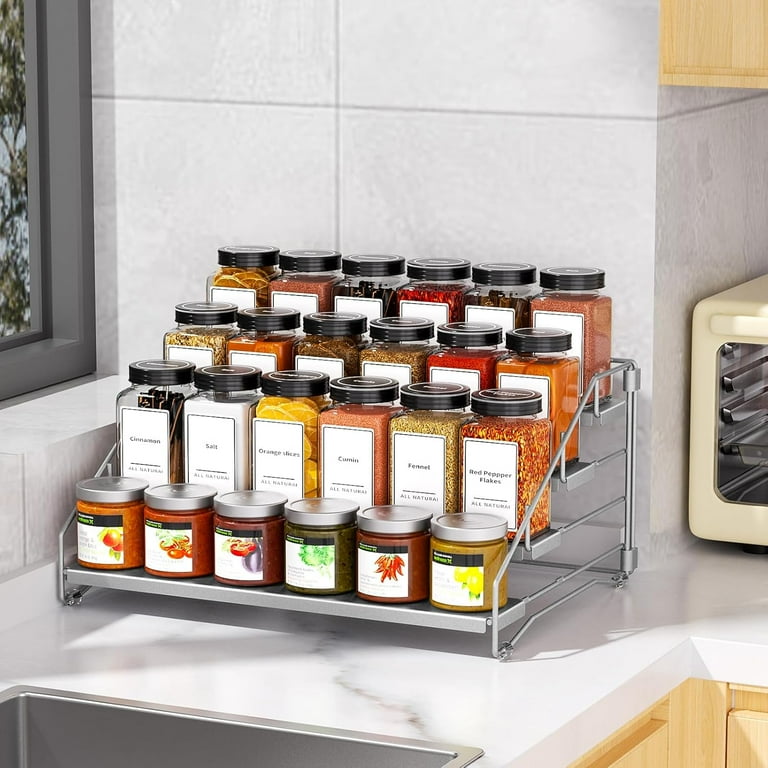 Tier Spice Rack for Cabinet, Spice Rack Organizer, Depth