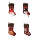 thumbnail image 2 of Yuarrent Rejilla Calcetín de Navidad Papá Noel Muñeco de nieve Pinup Imagen Árbol de Navidad Bolsa de regalo Inicio Calcetines de Navidad Colgante Kits de decoración para fiestas Alce Yuarrent HA069957-03, 2 of 6