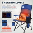 thumbnail image 4 of Heated Camping Chair with Adjustable High Backrest - 3 Heat Levels Seat & Backrest Separately Control - Heavy Duty Portable Heated Chair for Adults Supports 450 LBS - Battery NOT Included, 4 of 5
