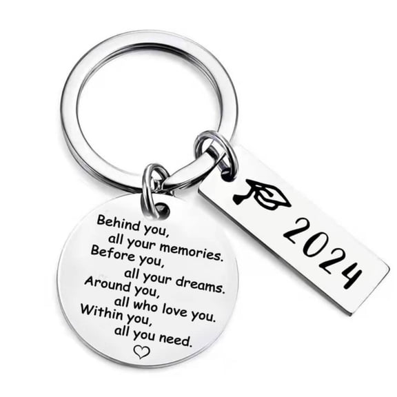 MOQIN Funny Keychain Class Of 2024 Graduation Gifts for Her Him 2024 Senior High School Students College Grad Graduate Gifts for Inspirational Gifts Women Men