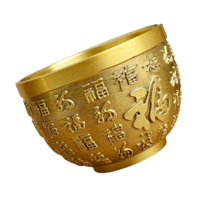 Creative Brass Feng Shui Bowl Wealth Rice Cylinder Luck Office for Bedroom Study Home 6.2cmx4cm