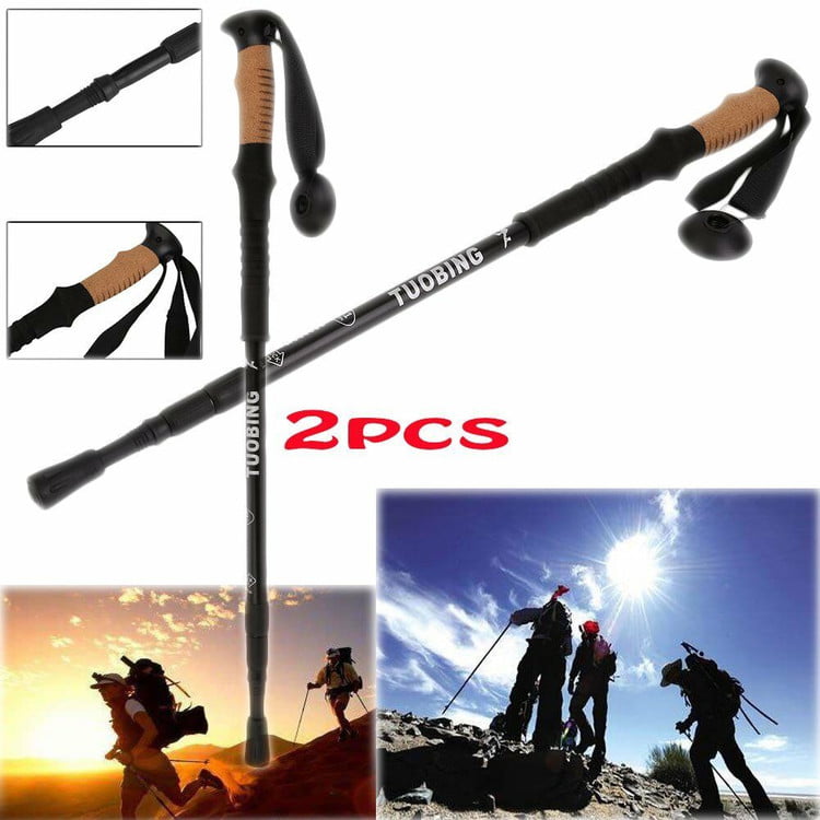 Folding Adjustable Hiking Stick for Travel/Camping/Mountaineering/Backpacking/Walking TUOBING Lightweight Telescopic Trekking Pole cane for Women and Men
