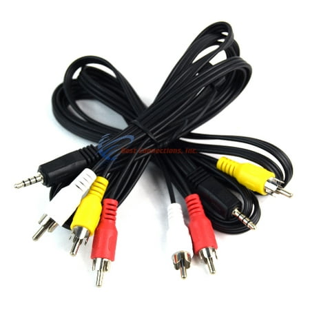 Two Pack 5 feet 3 RCA Male to 3.5mm Male Jack Cable AV Audio Video