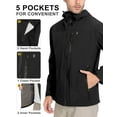 thumbnail image 2 of Little Donkey Andy Men's Rain Hiking Jackets Waterproof Windproof Breathable Shell Coats Travel Fishing Black XX-Large, 2 of 8