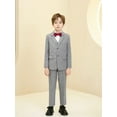 thumbnail image 3 of Wehilion Boys' Suits Slim Fit with Adjustable Waist, Boys Formal Suit Set Colorful Suit, Boys Tuxedo Suit 5PCS, 3 of 5