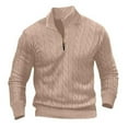 thumbnail image 4 of GigrtiJin Men's Quarter-Zip Pullover Sweater Cable Knitted Stand Collar Sweaters Casual Warm Solid Color Sweaters, 4 of 4
