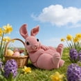 thumbnail image 2 of B Easter Ornament Flocked Bunny Figurine Resin Soft Touch For Home Tabletop Shelf Mantel Decoration Spring Holiday Party Centerpiece, 2 of 6