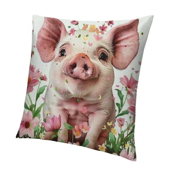 Patifu Just a Girl Who Loves Pigs Throw Pillow Covers, Gifts for Pig Lovers Women Girls, Pig Decor Pillow Cases for Bedroom Living Room, Pig Piggy Pillowcases for Couch Bed 12x12in