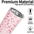 thumbnail image 4 of Leopard Print Tumbler with Lid and Straw 20oz, Insulated Travel Mug for Hot and Cold Drinks, Pink Cheetah Coffee Cup - Ideal Christmas, Mother''s Day, Birthday Gifts for Women and Mom, 4 of 6
