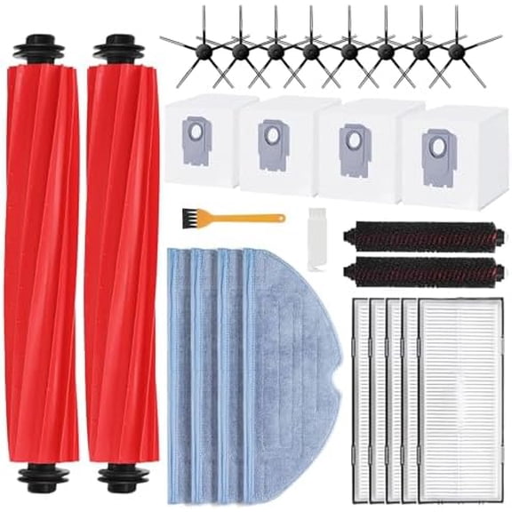 Accessories for Roborock S7 MaxV Ultra / S7 Pro Ultra Vacuum Cleaner - Replacement Parts Inc. 2 Roller Brush, 2 Self-Cleaning Brush, 5 Filters, 8 Side Brushes, 4 Mopping Cloths, 4 Dust Bags