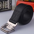 thumbnail image 3 of Men Belt Dual Alloy Buckle All-match Adjustable Webbing Belt Canvas Web Belt, 3 of 9