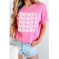 thumbnail image 4 of Women's Sachet Pink HOWDY Graphic Western Crew Neck Tee - Trendy Casual Wear | [ZhiHiMeRi] | (US 20-22)2XL, 4 of 7