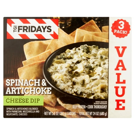 TGI Fridays Spinach & Artichoke Cheese Dip Value Pack, 8 oz, 3 pack