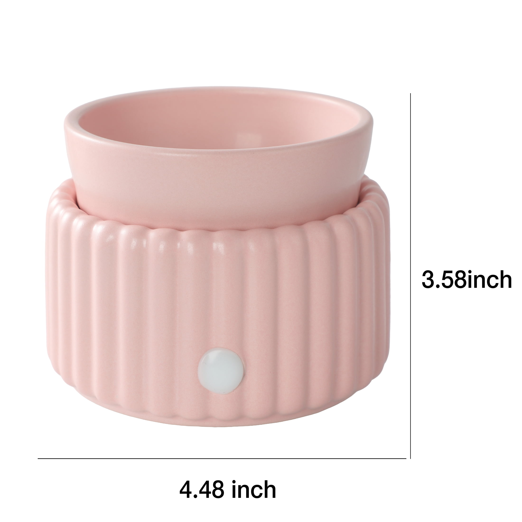 Mainstays Ribbed Ceramic Fragrance Wax Melt Warmer, Pink Blush