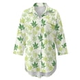 thumbnail image 4 of Xoenoiee Tropical Palm Leaves Print Womens Swimsuit Cover Up Shirt Button Down Long Sleeve Bathing Suit Coverups Button Cuffs Beach Coverup with Pockets, 3XL, 4 of 7