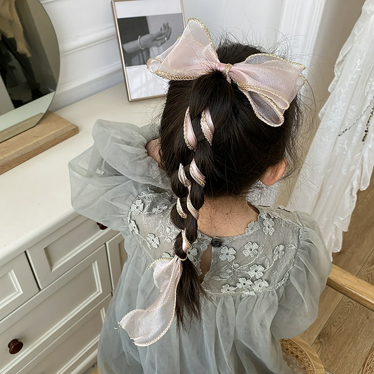 SPRING PARK Women Girls Korean Ribbon Lace Long Ribbon Hair Bow