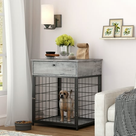 Pouseayar Wooden Dog Crates for Small Dogs Nightstand Brown