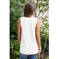 thumbnail image 3 of Women's White Waffle Knit Flowy Vest with Scoop Neckline - [ZhiHiMeRi] | (US 16-18)XL, 3 of 12