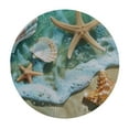 thumbnail image 2 of Nawypu Summer Beach Fitted Tablecloth Round with Elastic Edged, Sea Starfish Shell Waterproof Wipe Clean Table Cover for Outdoor Indoor Patio Kitchen - Fits Tables Diameter, 2 of 7