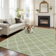thumbnail image 3 of Sage Green Stripes Lines Washable Living Room Rugs 5'x7', Abstract Waves Striped Classic Low Pile Throw Large Area Rugs Non-Slip Sturdy Edge Binding Carpet for Dining Room Bedside Kitchen, 3 of 9