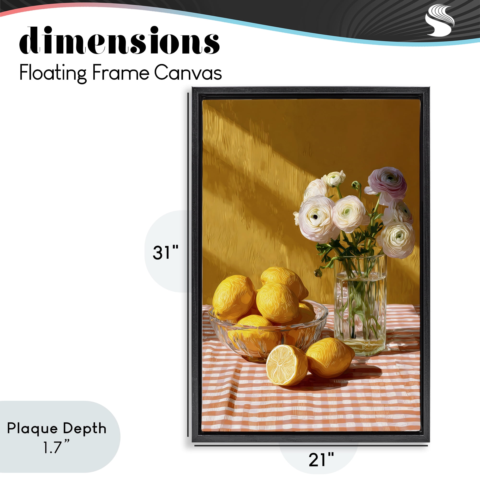 Stupell Industries Lemony Breakfast Arrangement Black Framed Floater Canvas Wall Art, design by Petal Prints Design